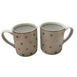 Williams -Sonoma Pottery Barn West Elm Set 2 mugs. Love is Love. Pride ❤️